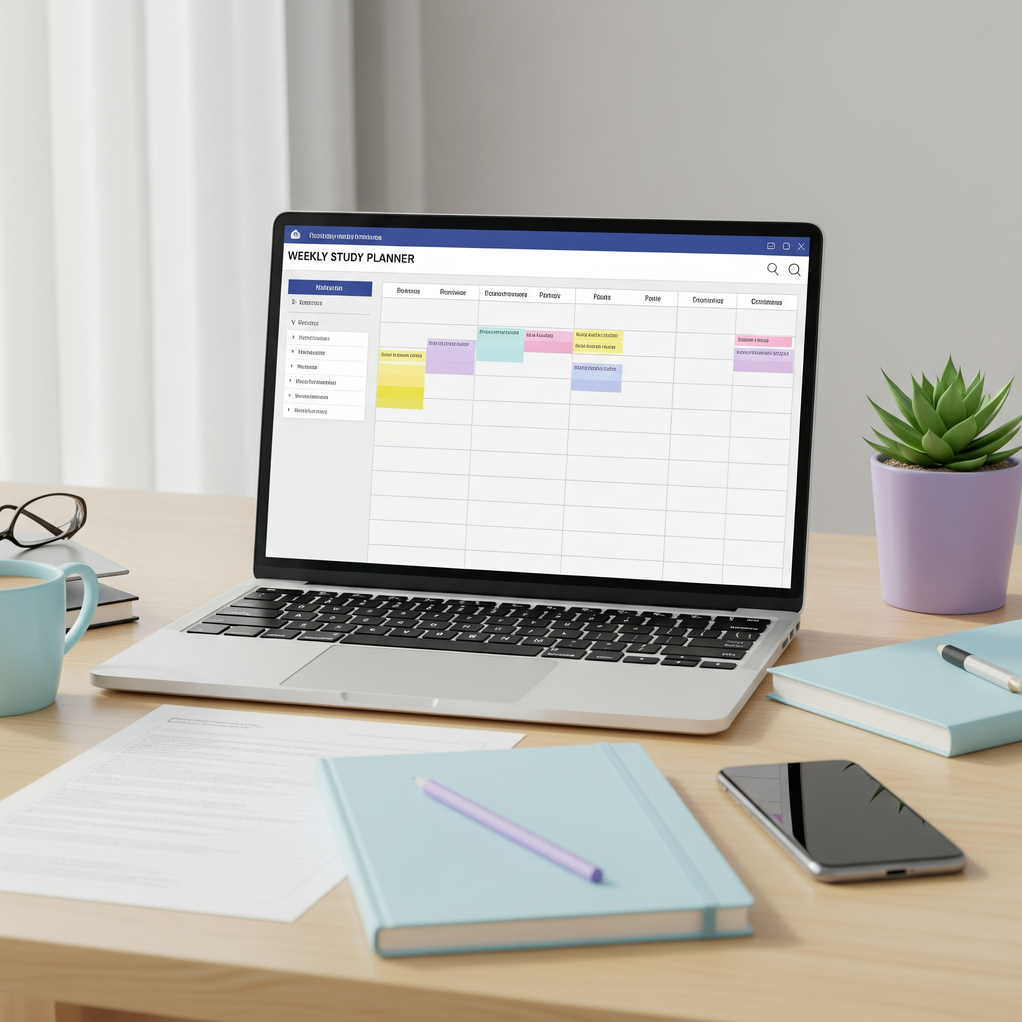 Weekly Study Planner Templates